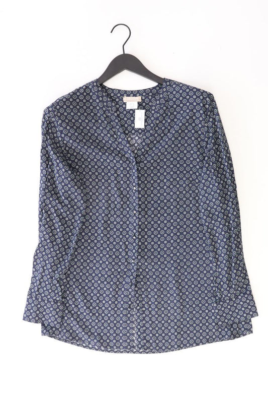 Mona Langarmbluse Gr. 44 blau aus Viskose