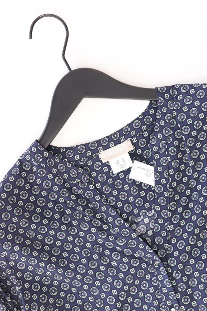 Mona Langarmbluse Gr. 44 blau aus Viskose