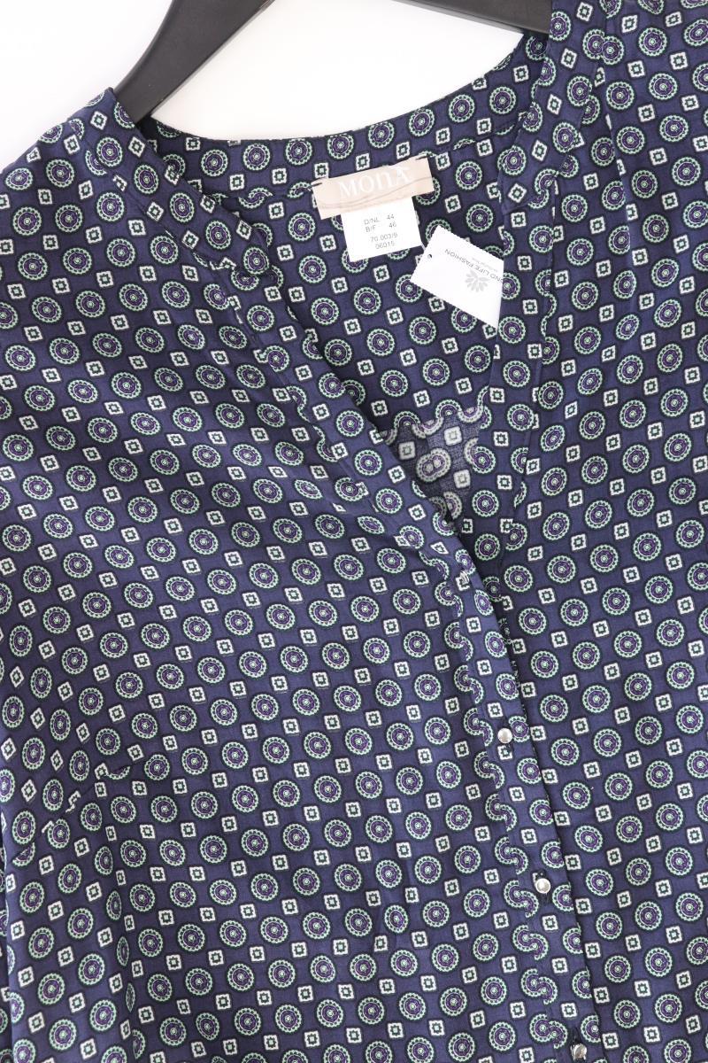 Mona Langarmbluse Gr. 44 blau aus Viskose