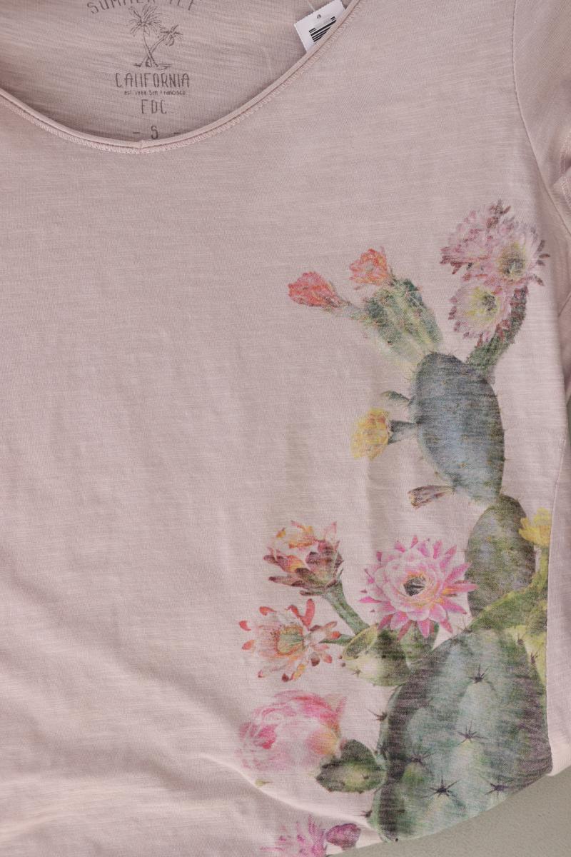 edc by Esprit Printshirt Gr. S Kurzarm rosa aus Baumwolle