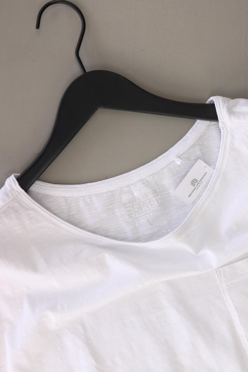 Esprit T-Shirt Gr. L Kurzarm weiß aus Baumwolle