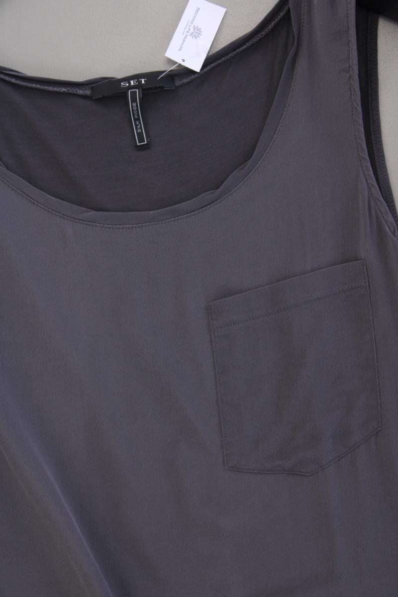 Set Ärmellose Bluse Gr. 36 grau aus Viskose