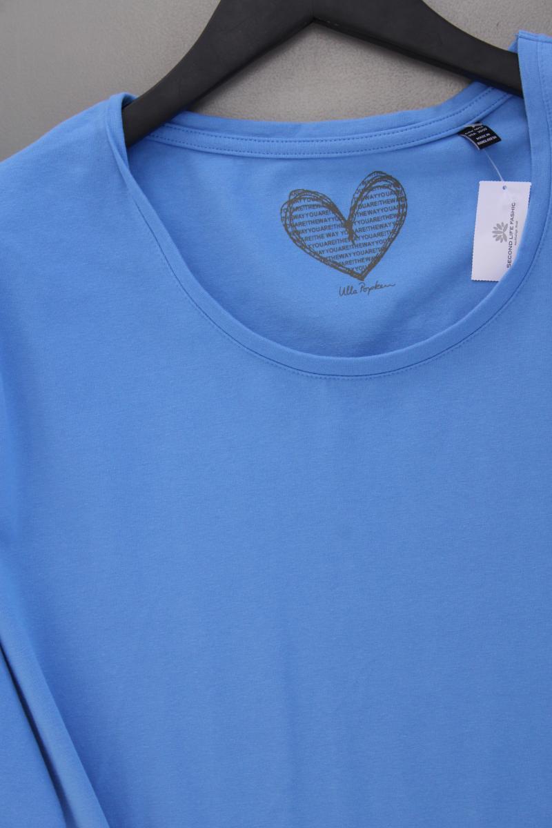 Ulla Popken T-Shirt Gr. 50/52 Kurzarm blau aus Baumwolle