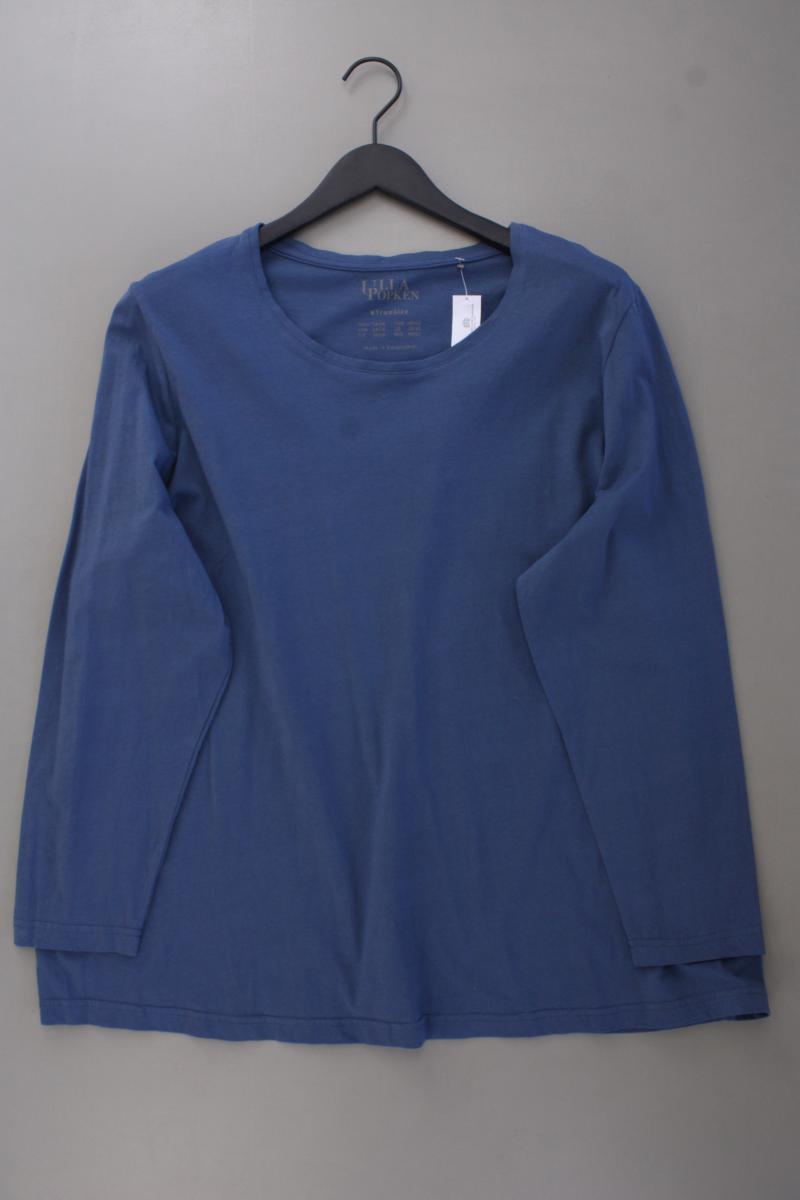 Ulla Popken Longsleeve-Shirt Gr. 54/56 Langarm blau aus Baumwolle