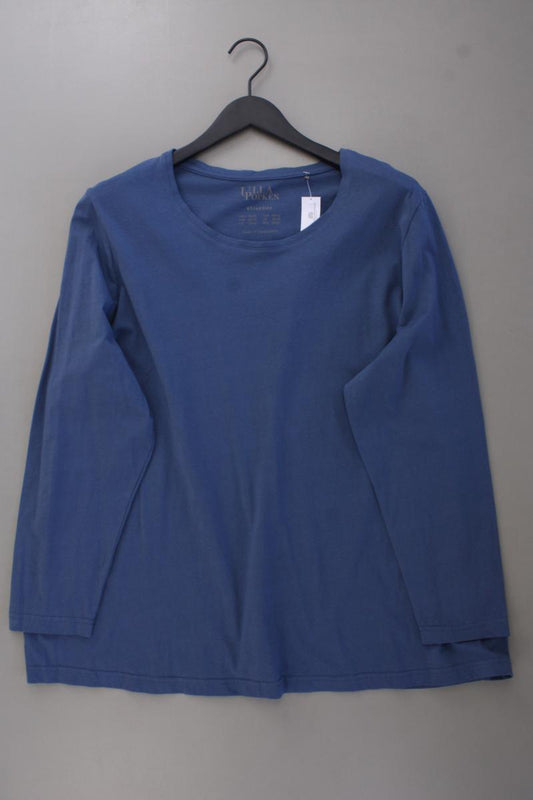 Ulla Popken Longsleeve-Shirt Gr. 54/56 Langarm blau aus Baumwolle