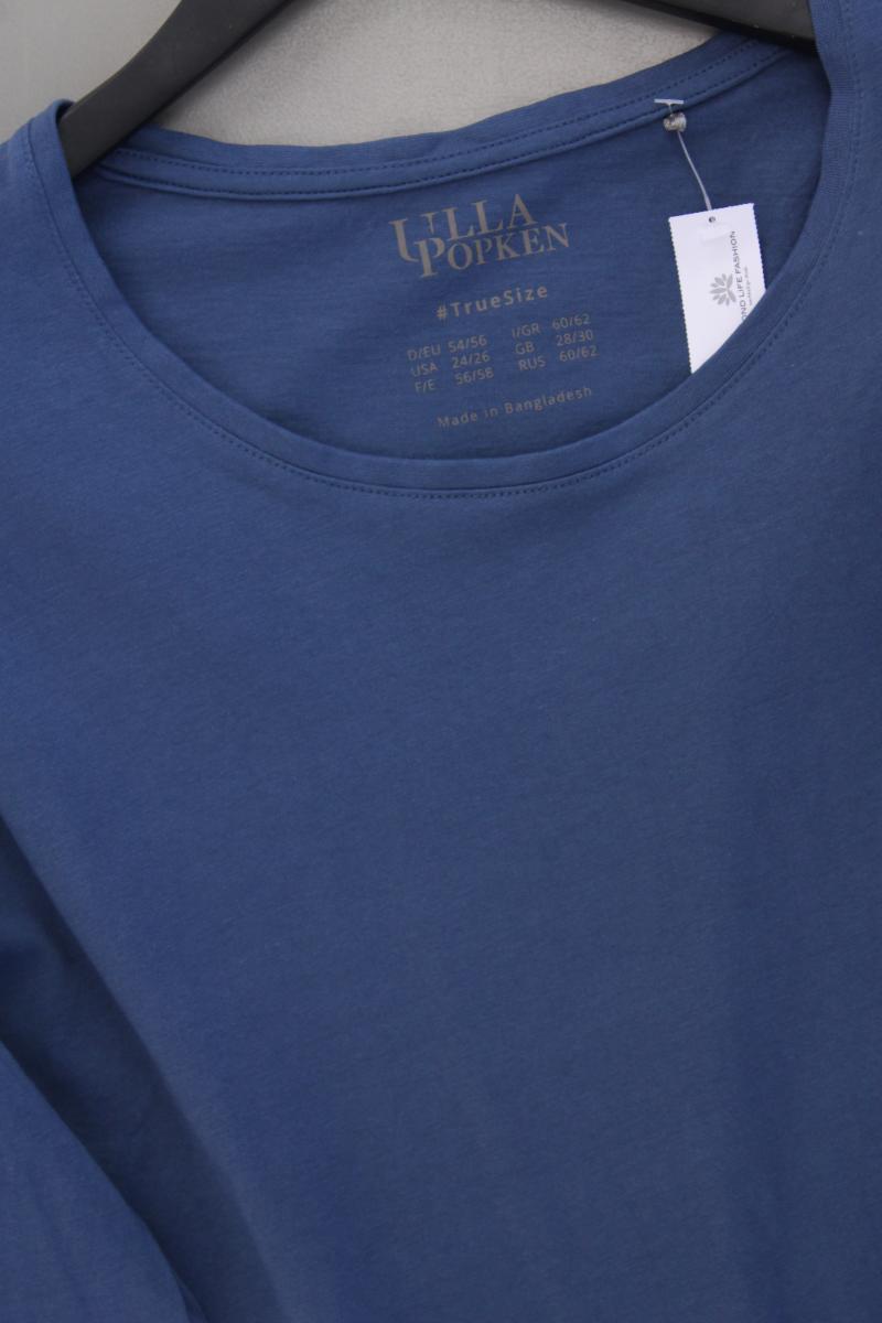 Ulla Popken Longsleeve-Shirt Gr. 54/56 Langarm blau aus Baumwolle