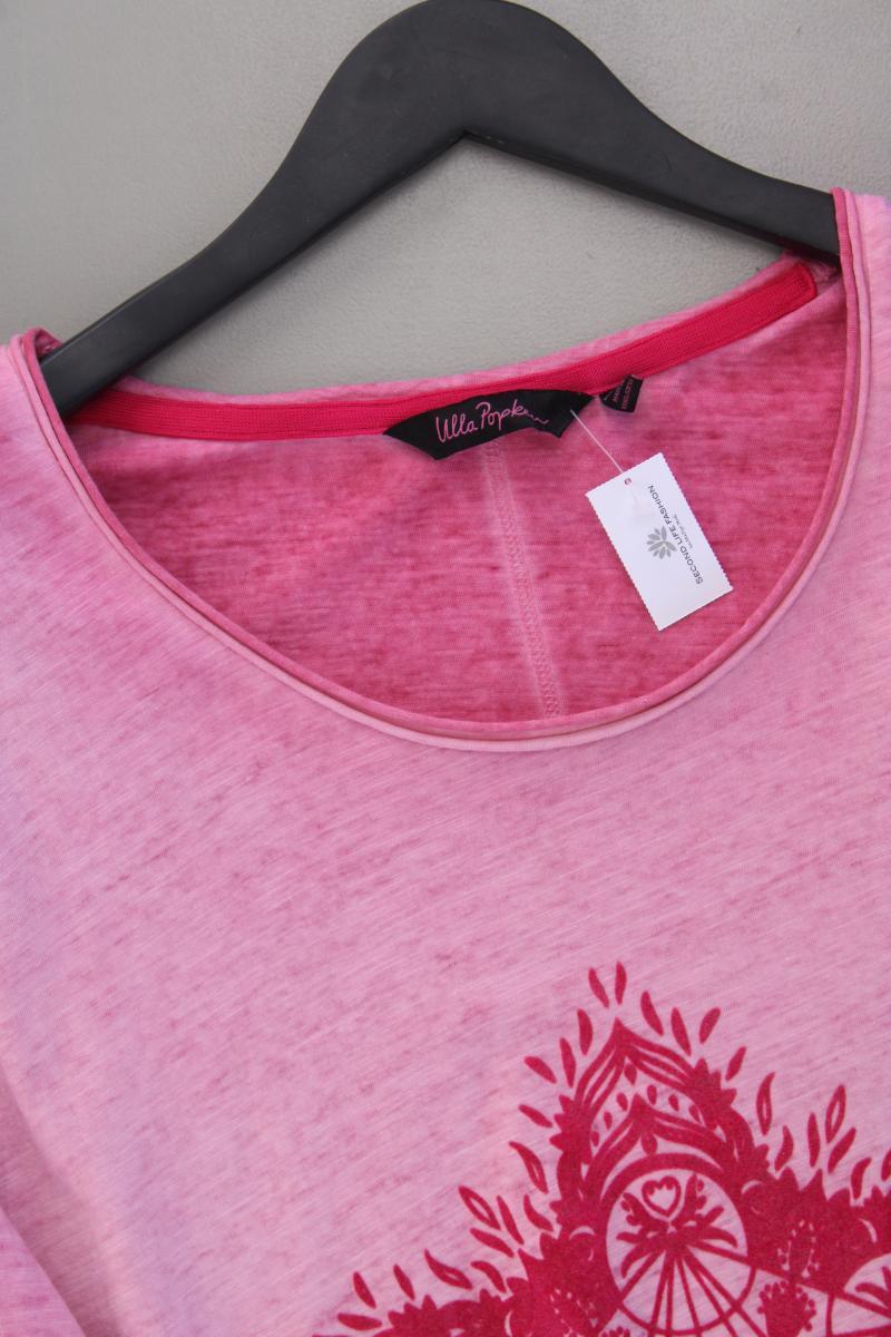 Ulla Popken Printshirt Gr. 54/56 Kurzarm rosa aus Baumwolle