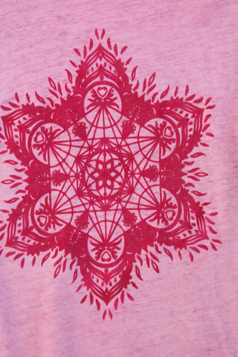 Ulla Popken Printshirt Gr. 54/56 Kurzarm rosa aus Baumwolle