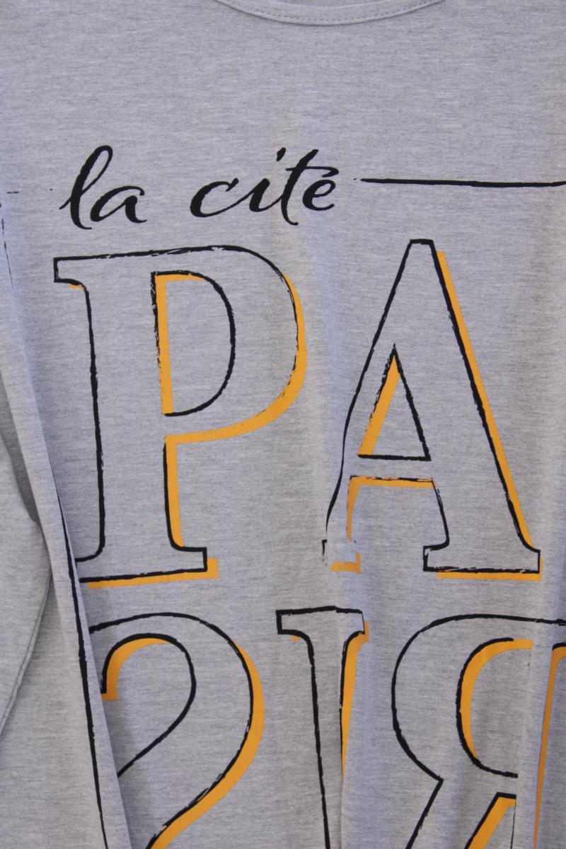 Janet & Joyce Printshirt Gr. 54 neuwertig Langarm grau aus Viskose
