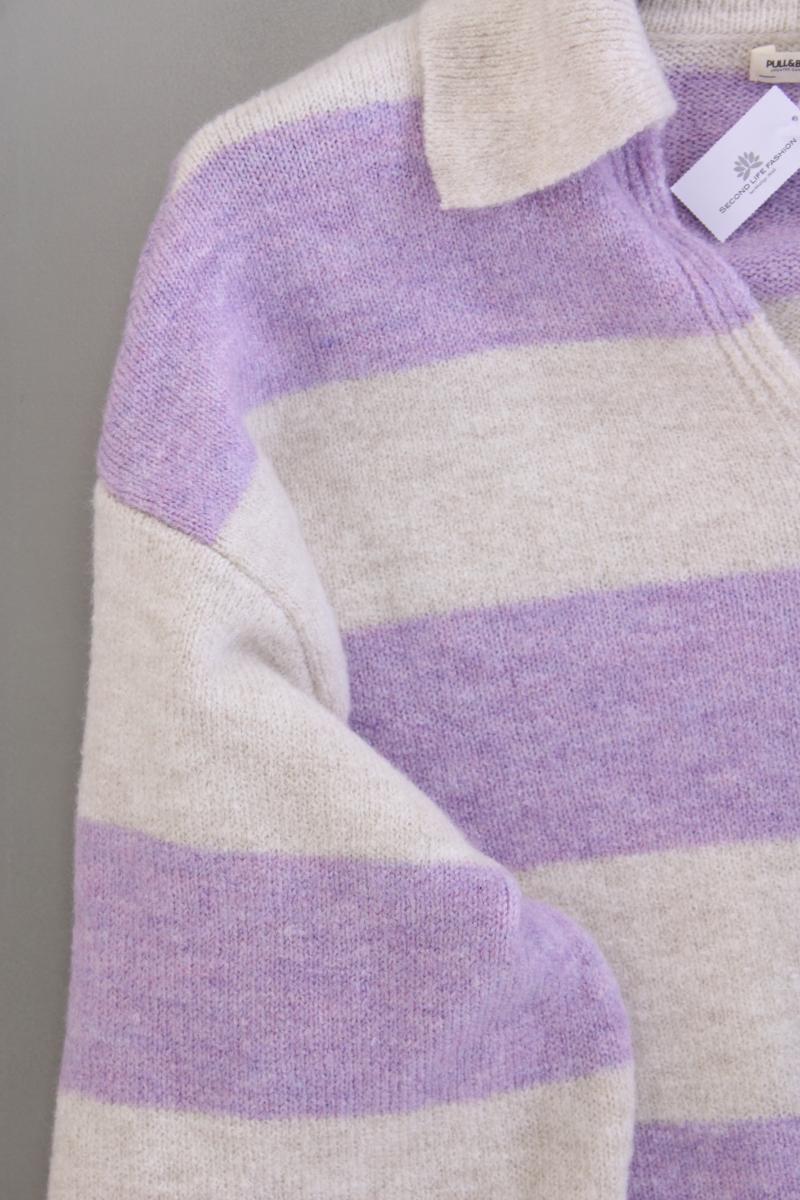 Pull&Bear Grobstrickpullover Gr. M gestreift lila aus Polyacryl