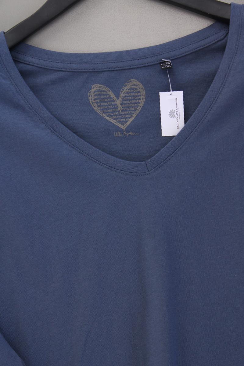 Ulla Popken Longsleeve-Shirt Gr. 54/56 Langarm blau aus Baumwolle