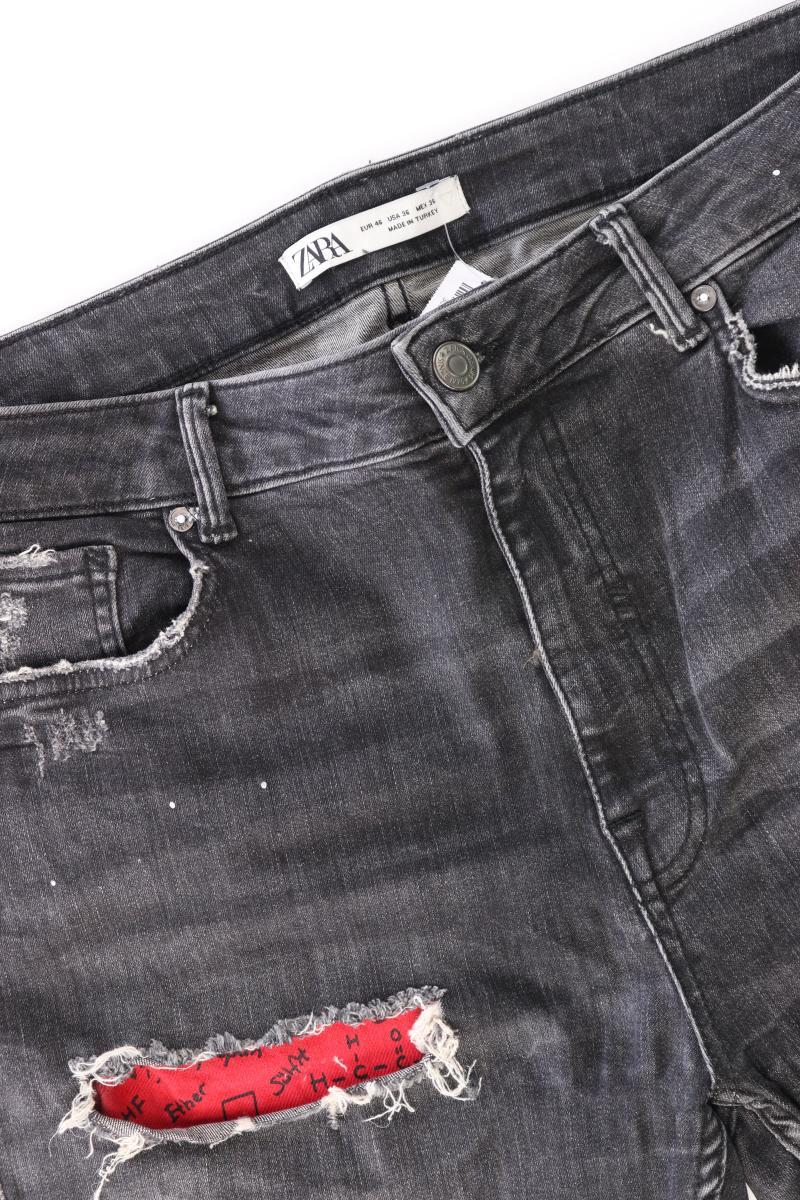 Zara Straight Jeans Gr. 46 schwarz aus Baumwolle