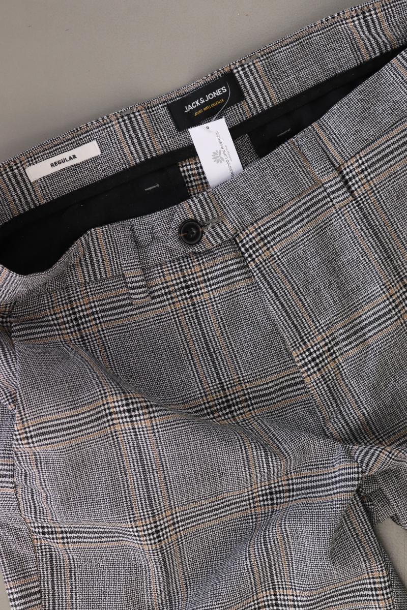 Jack & Jones Chino Shorts für Herren Gr. M kariert grau aus Baumwolle