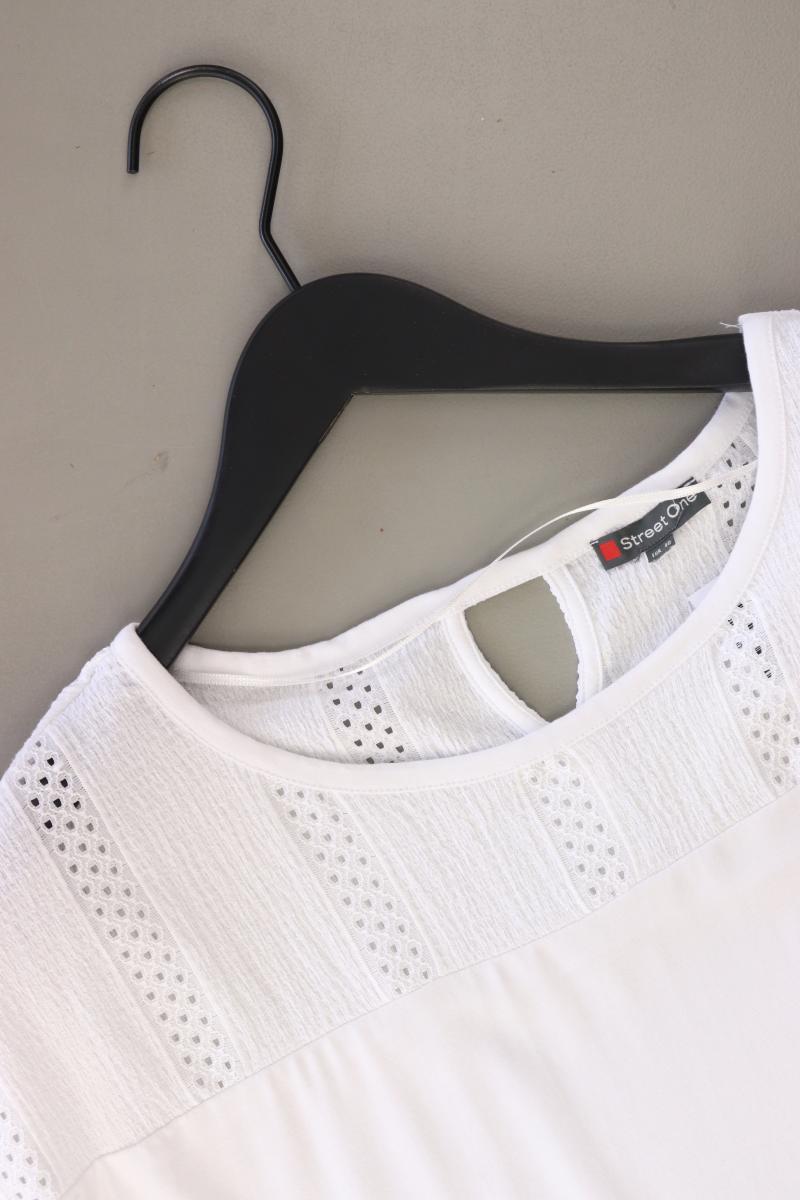 Street One T-Shirt Gr. 40 Kurzarm weiß aus Polyester
