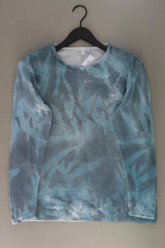 Gina Laura Feinstrickpullover Gr. L blau aus Baumwolle
