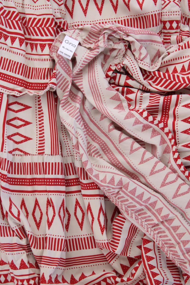 G!ina Sommerkleid Gr. 46/48 3/4 Ärmel rot aus Viskose