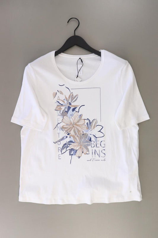 olsen Printshirt Gr. 48 neu mit Etikett Kurzarm weiß aus Baumwolle