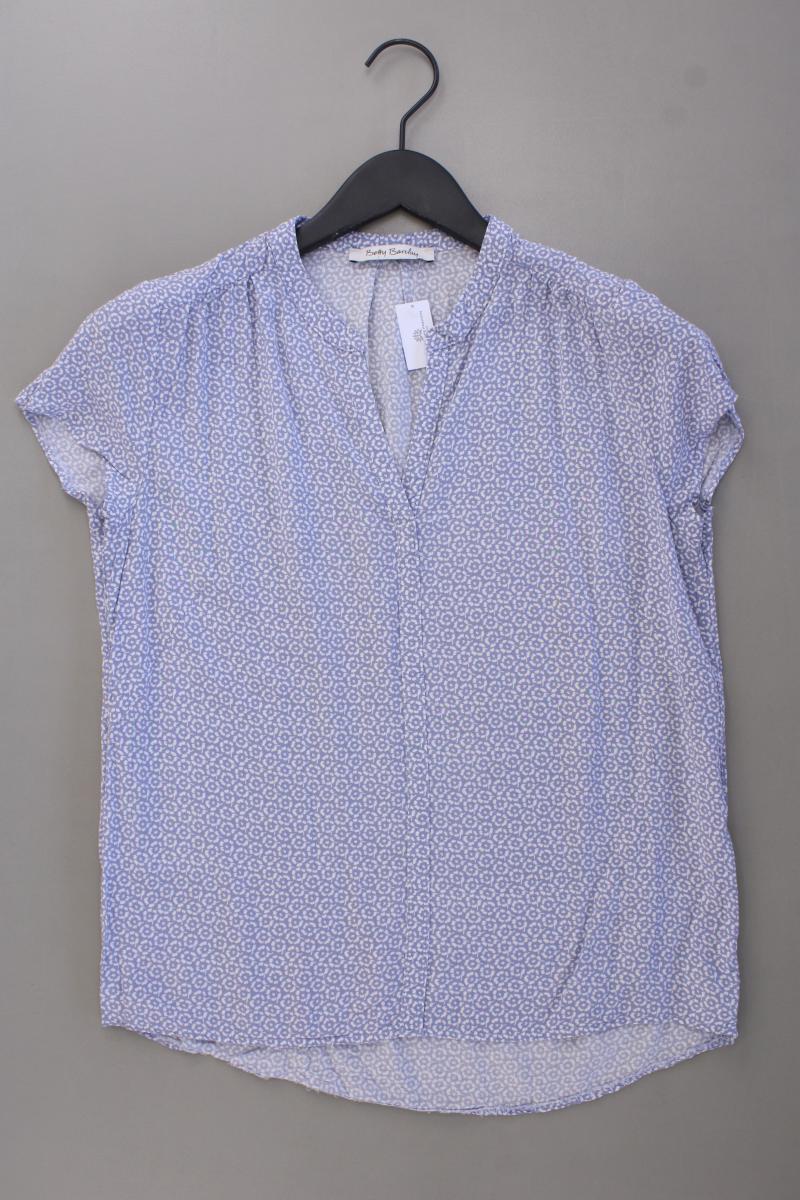 Betty Barclay Kurzarmbluse Gr. 36 mit Blumenmuster blau