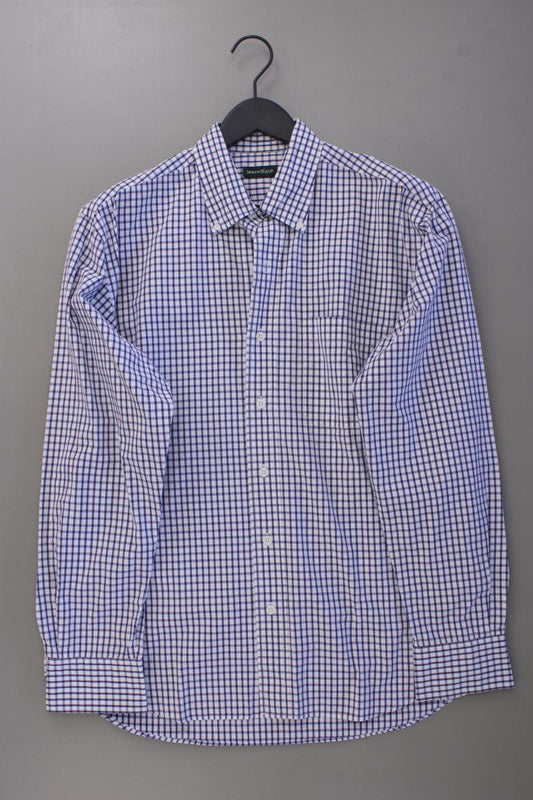Springfield Langarmhemd für Herren Gr. L geometrisches Muster blau aus Baumwolle