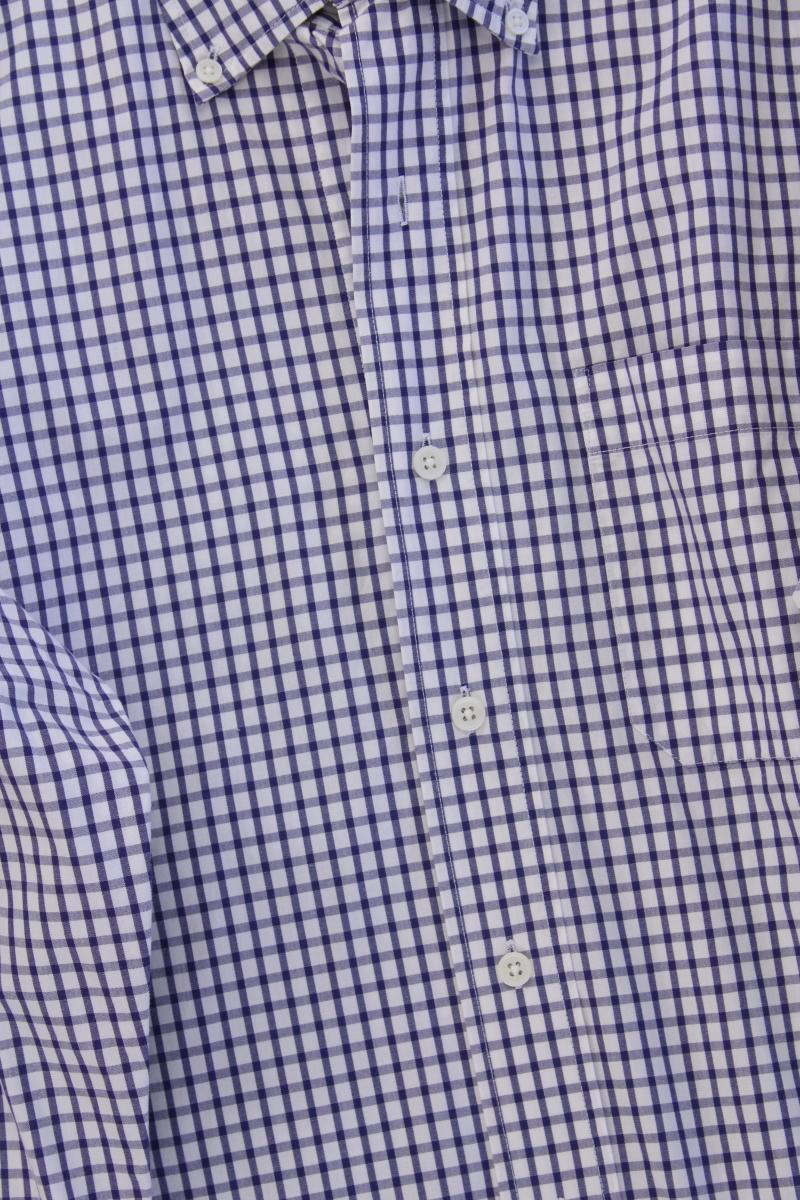 Springfield Langarmhemd für Herren Gr. L geometrisches Muster blau aus Baumwolle