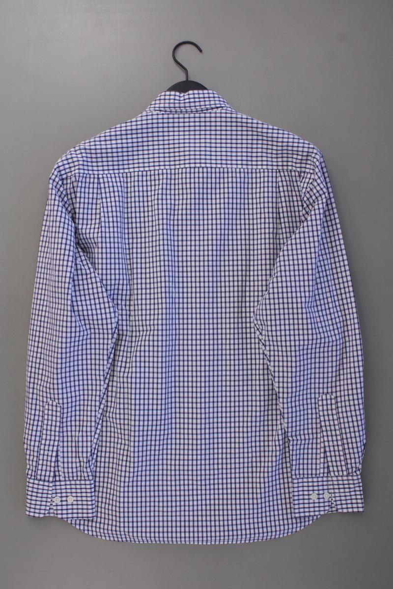Springfield Langarmhemd für Herren Gr. L geometrisches Muster blau aus Baumwolle