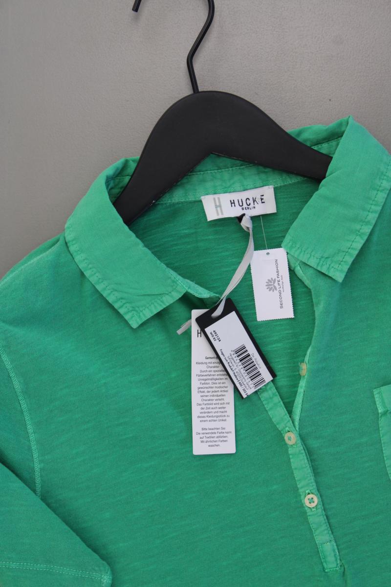 Hucke Poloshirt Gr. 40 neu mit Etikett Kurzarm grün aus Baumwolle
