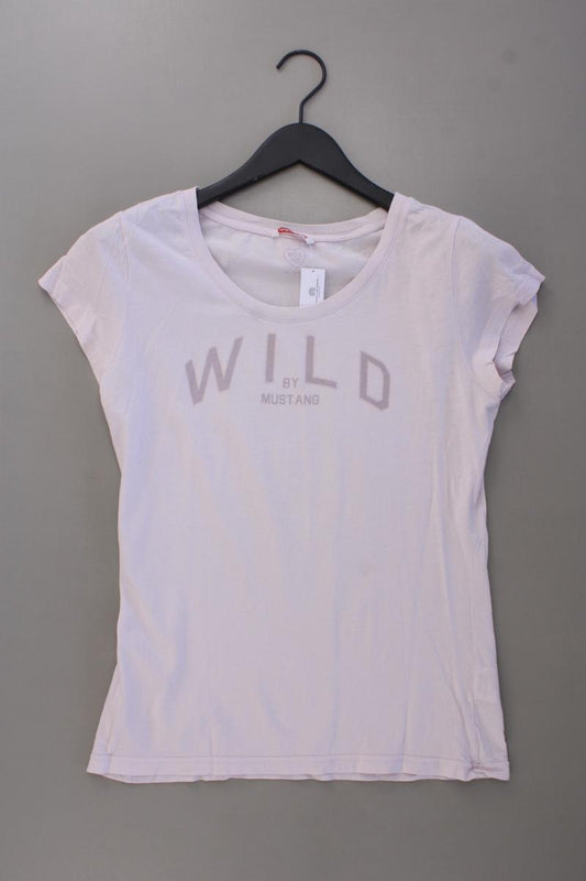 Mustang Printshirt Gr. L Kurzarm rosa aus Baumwolle