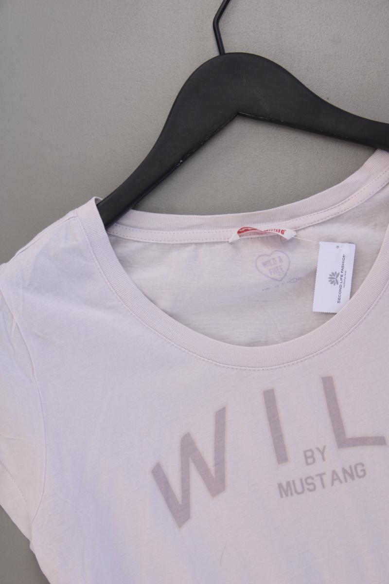 Mustang Printshirt Gr. L Kurzarm rosa aus Baumwolle