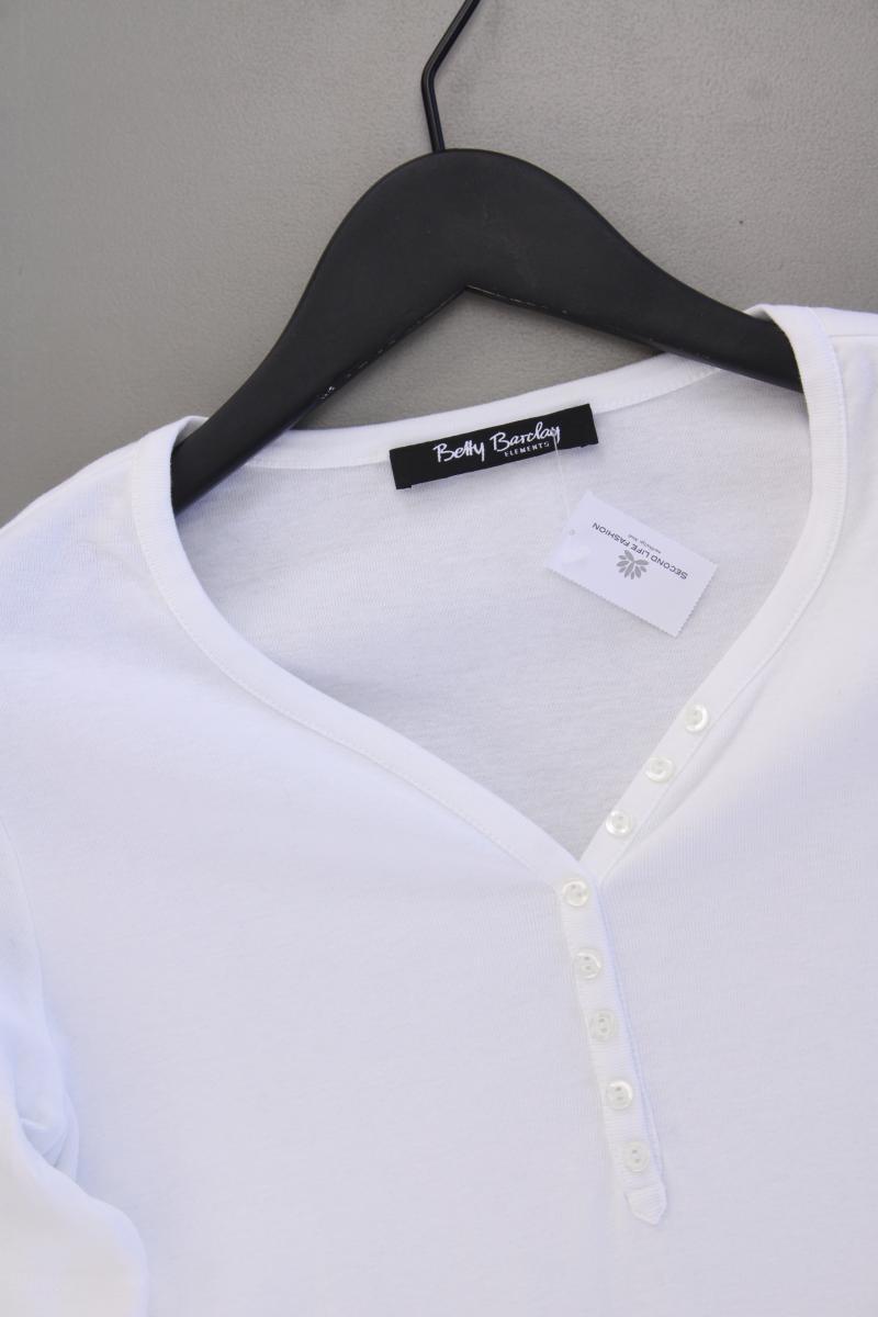 Betty Barclay Shirt mit V-Ausschnitt Gr. 38 Kurzarm weiß