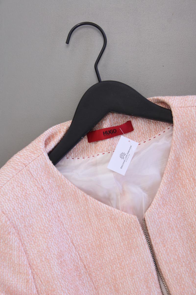Hugo Boss Bouclé Jäckchen Gr. 40 neuwertig orange aus Baumwolle