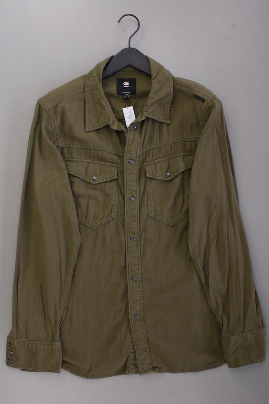 G-Star RAW Langarmhemd für Herren Gr. XXL olivgrün aus Baumwolle
