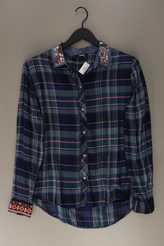 Desigual Karobluse Gr. XL kariert Langarm blau aus Baumwolle