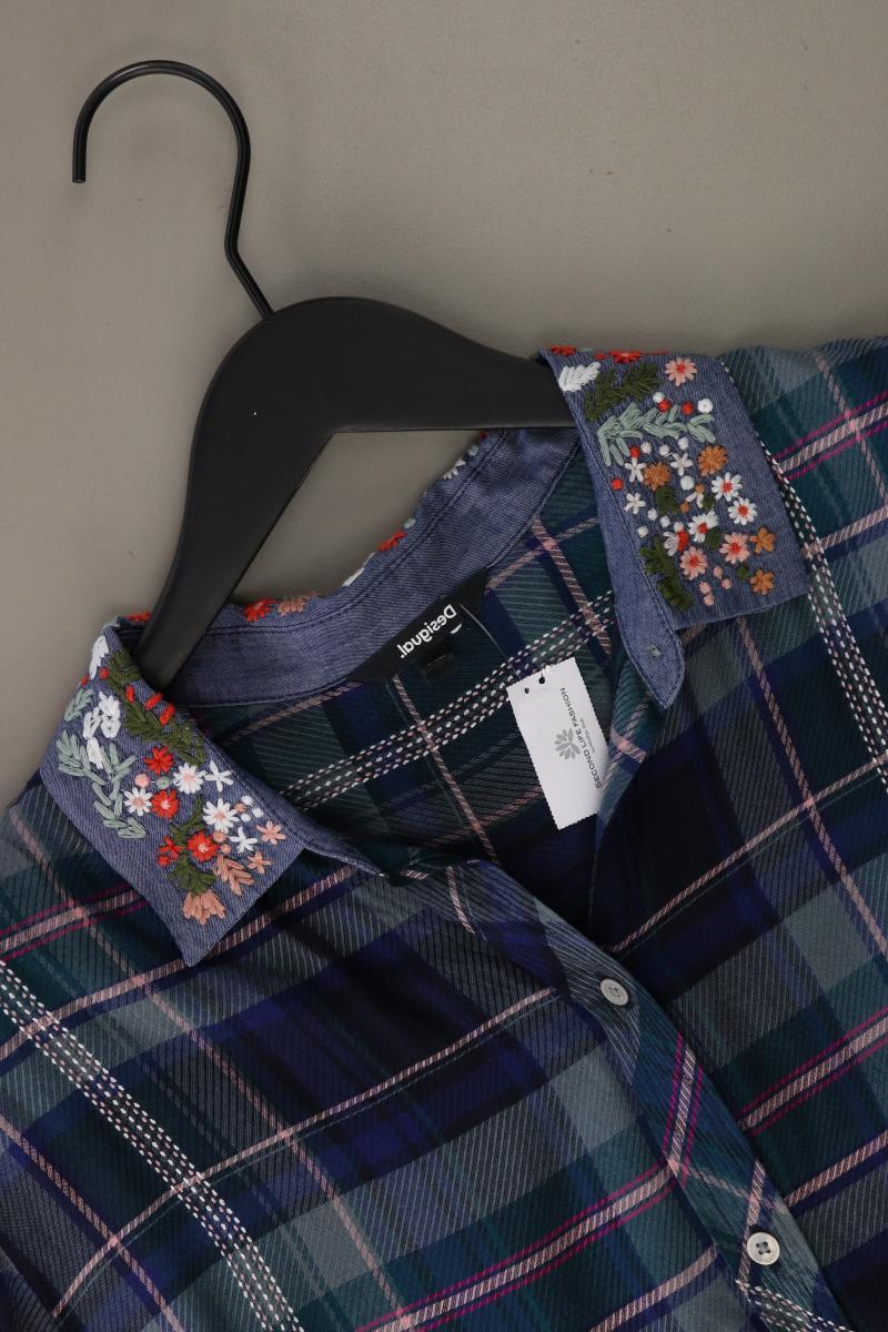 Desigual Karobluse Gr. XL kariert Langarm blau aus Baumwolle