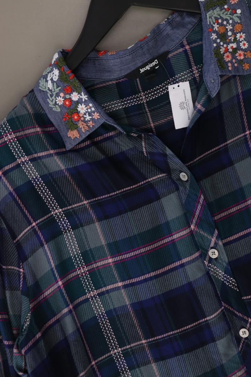 Desigual Karobluse Gr. XL kariert Langarm blau aus Baumwolle
