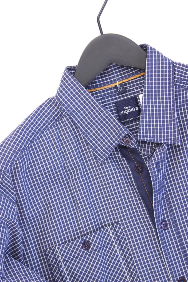 Engbers Langarmhemd für Herren Gr. Hemdgröße 43/44 geometrisches Muster blau