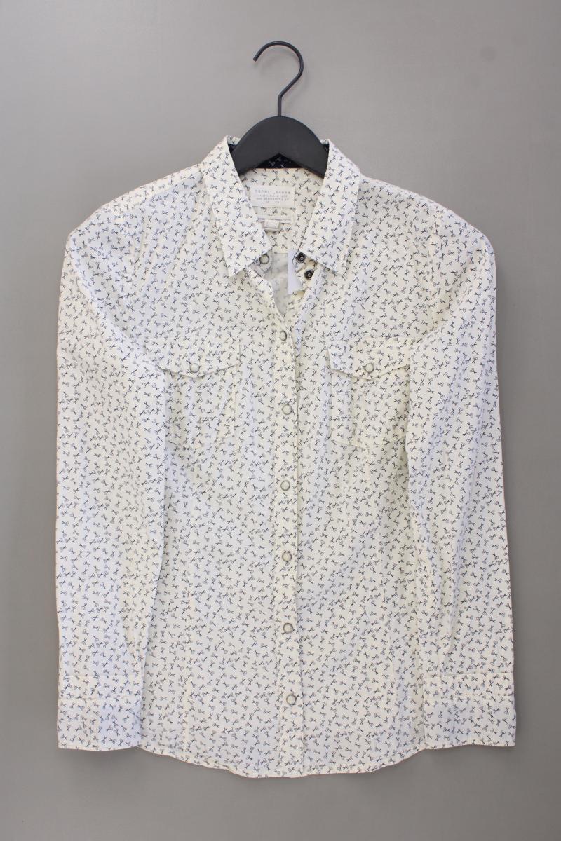 Esprit Bluse mit Scherenmuster Gr. S Langarm creme aus Baumwolle