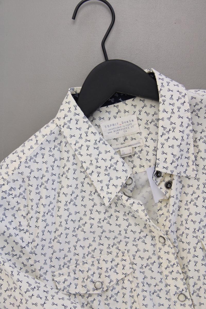 Esprit Bluse mit Scherenmuster Gr. S Langarm creme aus Baumwolle