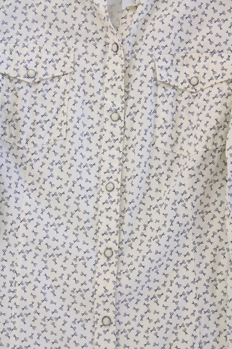 Esprit Bluse mit Scherenmuster Gr. S Langarm creme aus Baumwolle