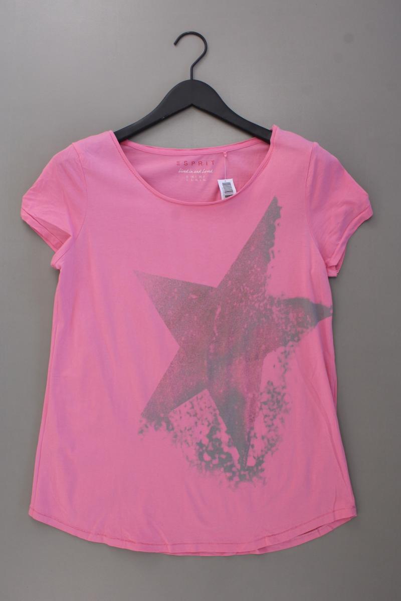 Esprit T-Shirt mit Sternendruck Gr. L Kurzarm rosa aus Baumwolle