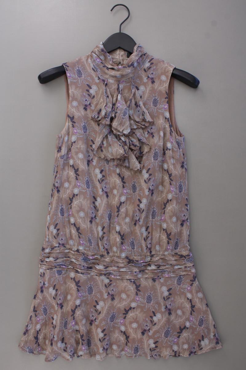 Esprit Collection Seidenkleid Gr. 38 mit Blumenmuster Ärmellos mehrfarbig