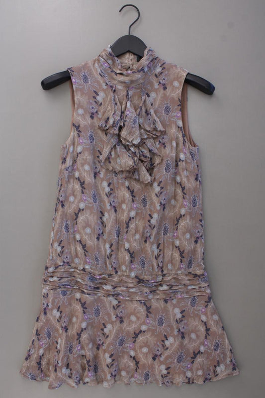 Esprit Collection Seidenkleid Gr. 38 mit Blumenmuster Ärmellos mehrfarbig