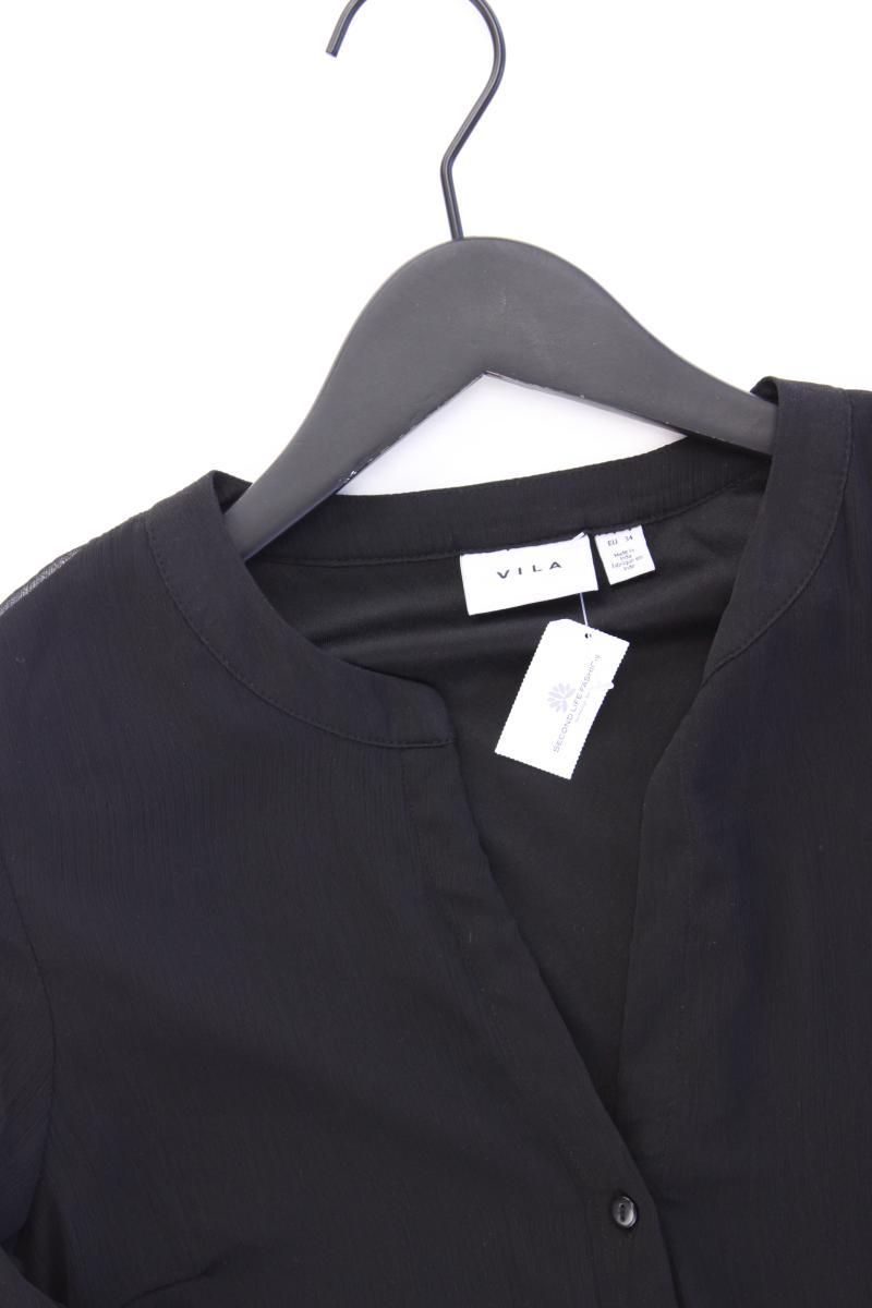 Vila Chiffonkleid Gr. 34 Langarm schwarz