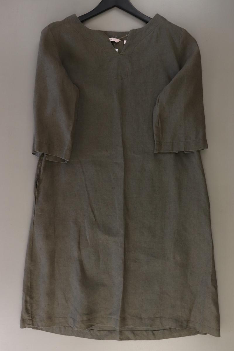 Adagio Leinenkleid Gr. 42 3/4 Ärmel olivgrün