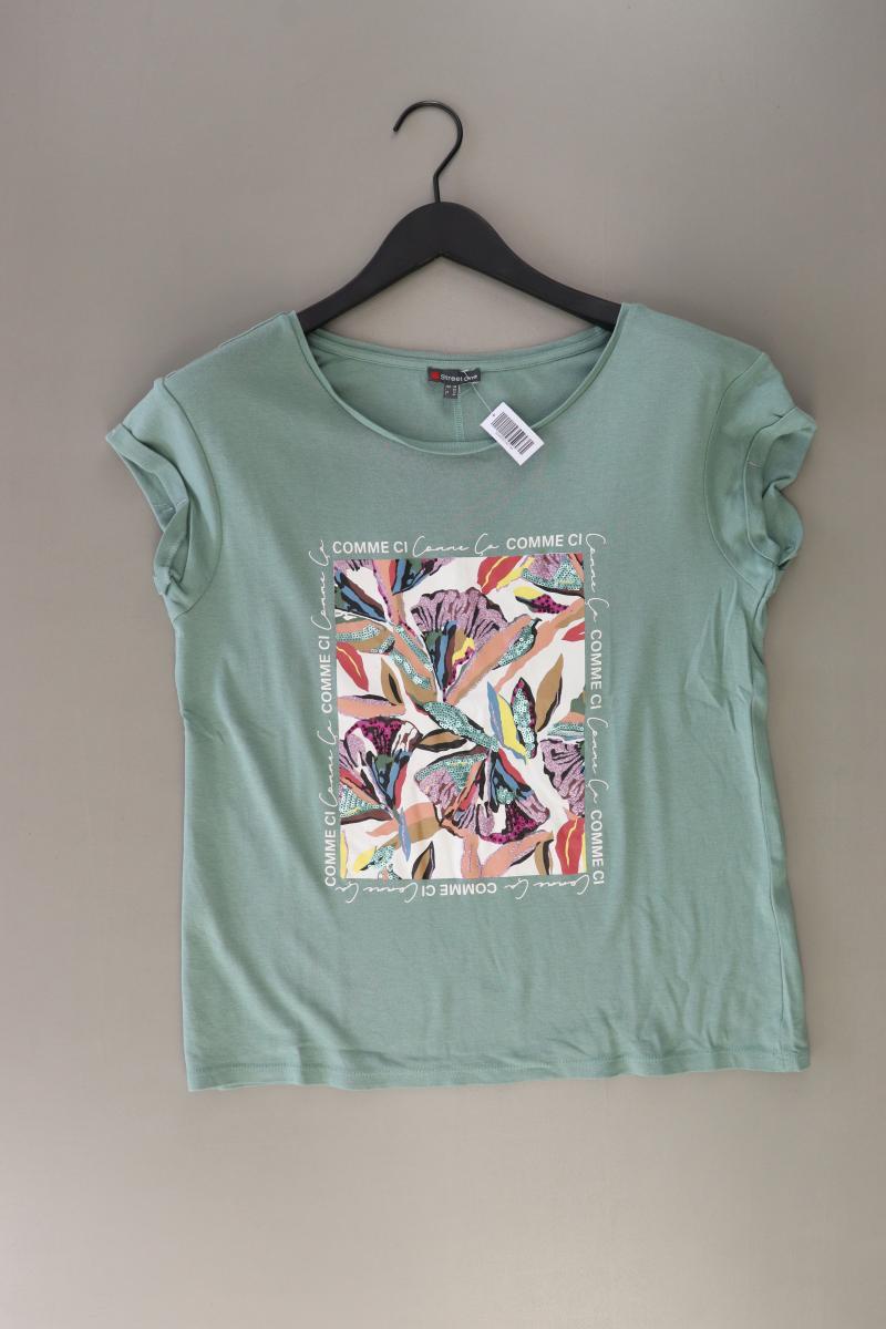 Street One Printshirt Gr. 38 Kurzarm grün aus Baumwolle