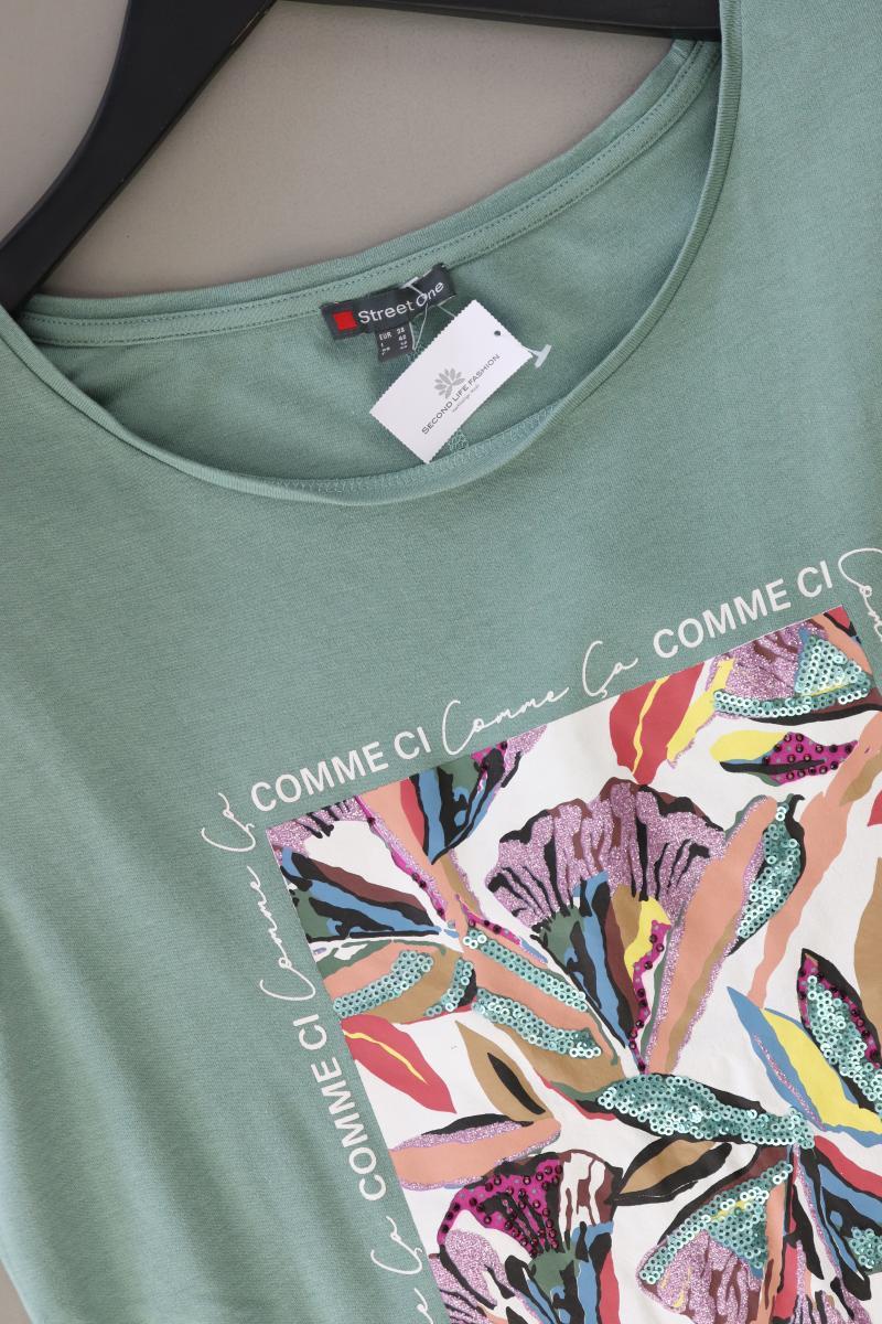 Street One Printshirt Gr. 38 Kurzarm grün aus Baumwolle