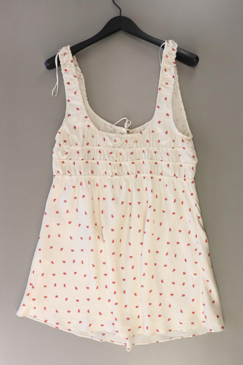 Zara Regular Bluse Gr. XXL mit Blumenmuster Träger creme aus Polyester