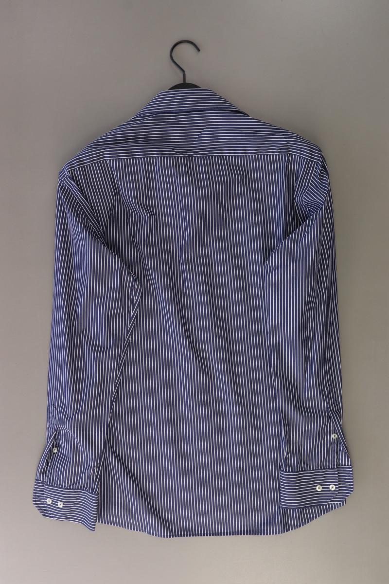 Commander Langarmhemd für Herren Gr. Hemdgröße 41 gestreift blau aus Baumwolle