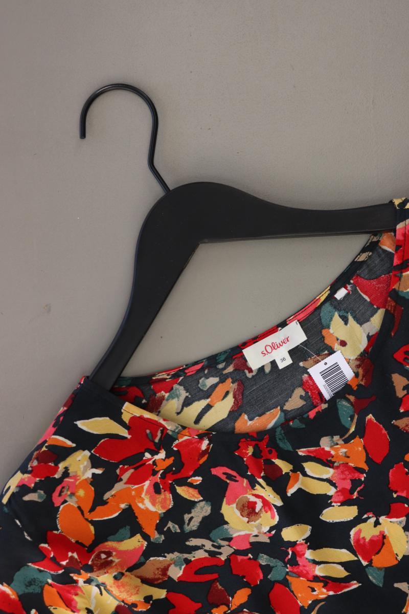 s.Oliver Kurzarmbluse Gr. 36 mit Blumenmuster rot aus Viskose