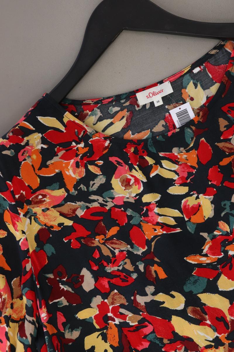 s.Oliver Kurzarmbluse Gr. 36 mit Blumenmuster rot aus Viskose