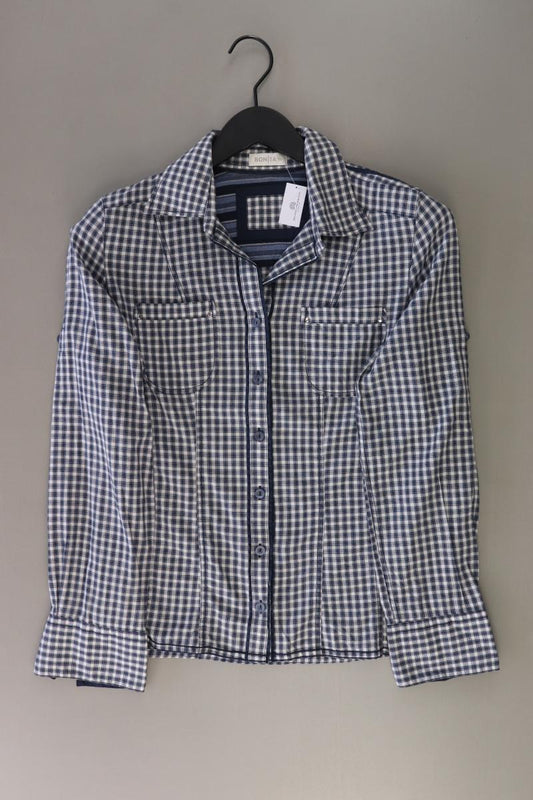 Bonita Karobluse Gr. 36 kariert Langarm blau aus Baumwolle